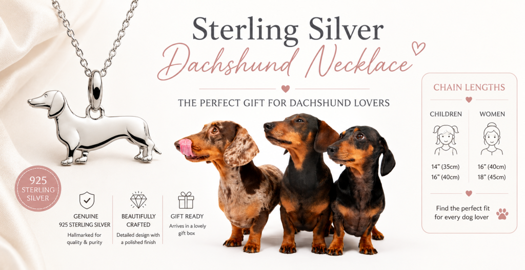sterling silver dachshund necklace