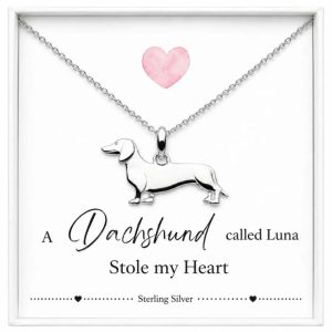 dachshund necklace sterling silver personalised dog gift