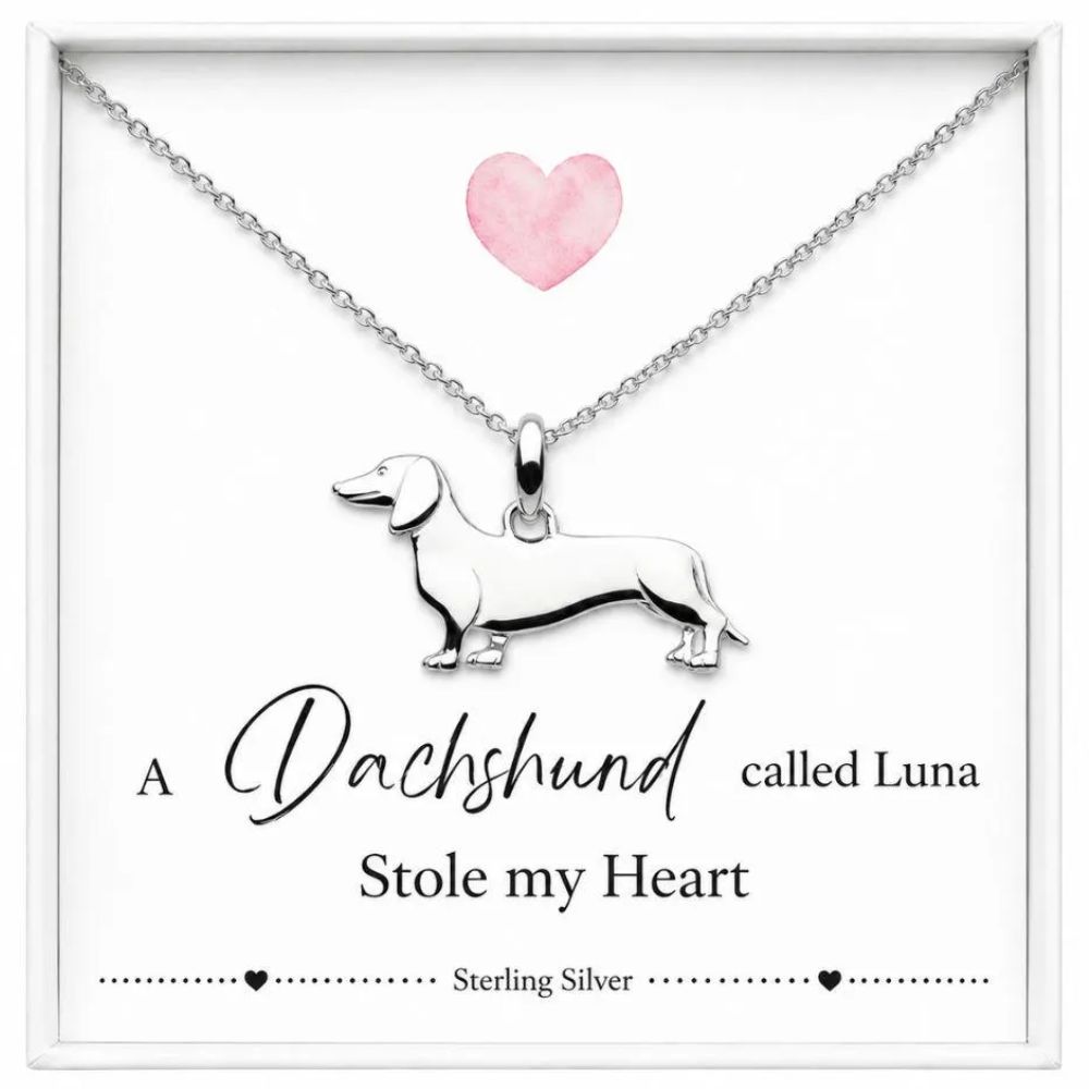 dachshund necklace sterling silver personalised dog gift