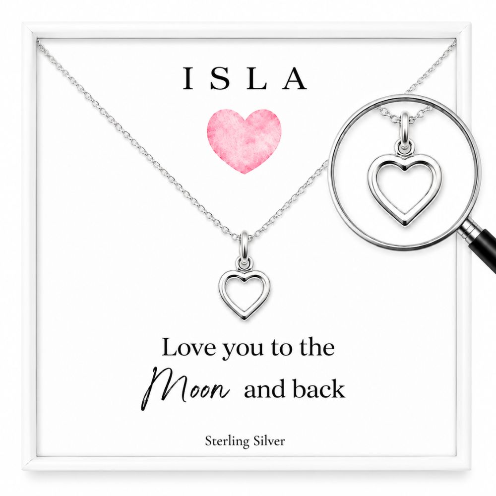 sterling silver heart necklace personalised name gift