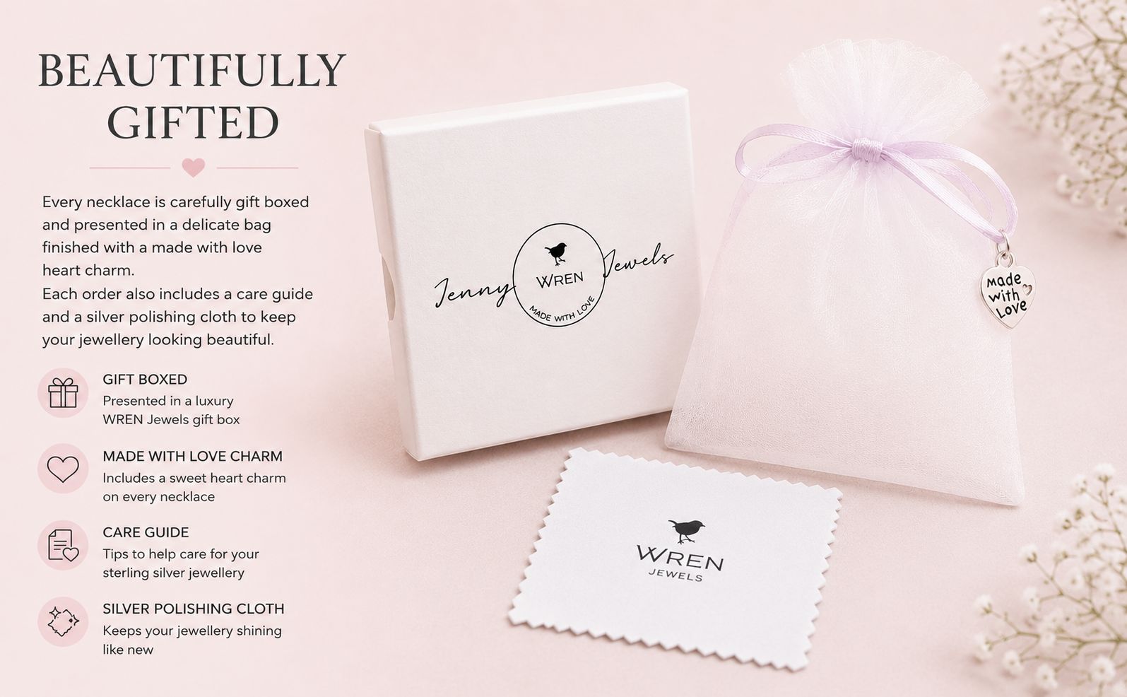 Sterling Silver Personalised Flower Girl Necklace – Wedding Thank You Gift - Image 10