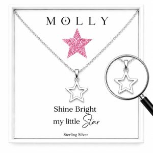 silver star necklace personalised gift