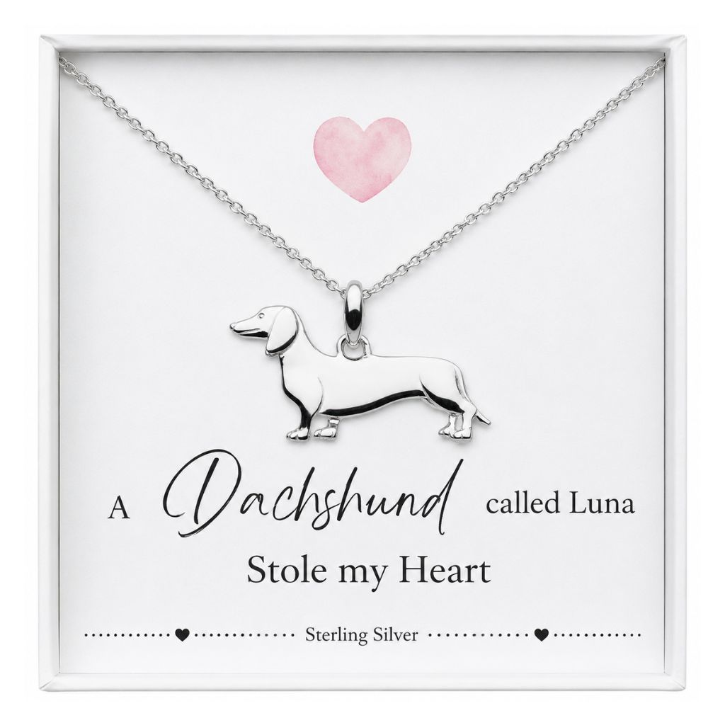 sterling silver dachshund dog necklace