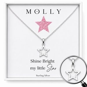 girls sterling silver star necklace gift