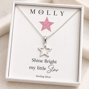 star necklace with name sterling silver