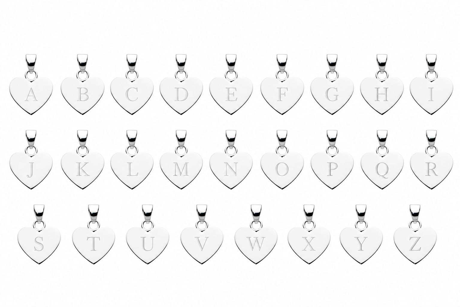 sterling silver initial necklace heart jewellery for omen and children
