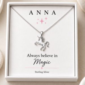 Unicorn necklace jewellery gift for girls