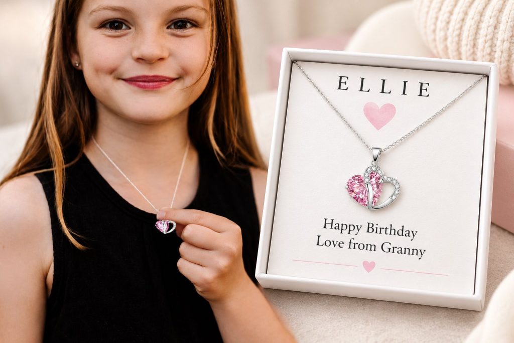 childrens heart necklace personalised with name