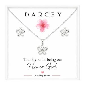 flower girl necklace earring set