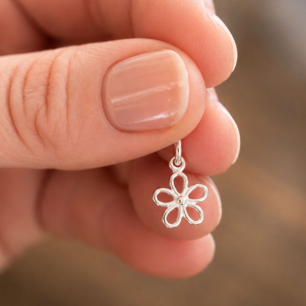 sterling silver flower girl bridesmaid necklace