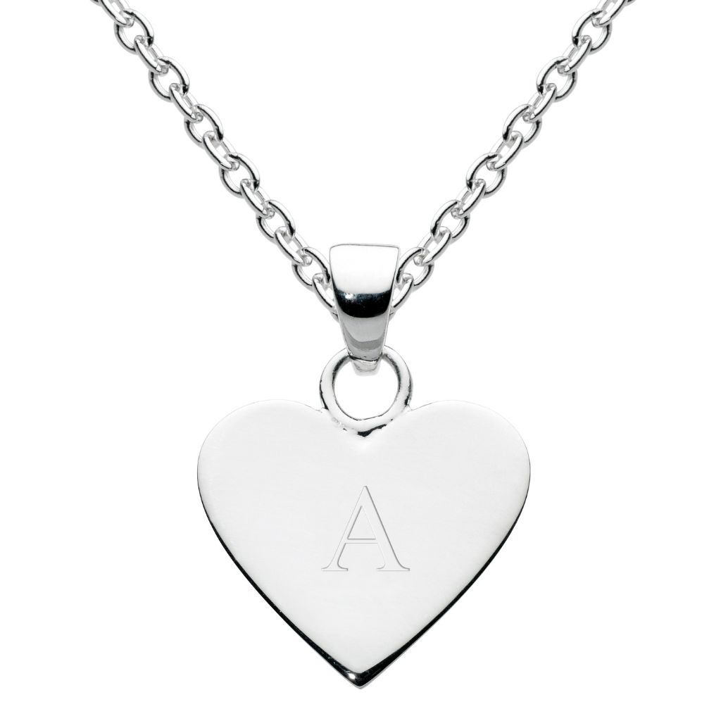sterling silver initial necklace heart jewellery for omen and children