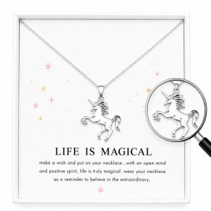 unicorn necklace gift for girls
