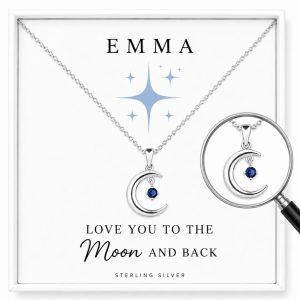 sterling silver moon necklace love you to the moon and back gift