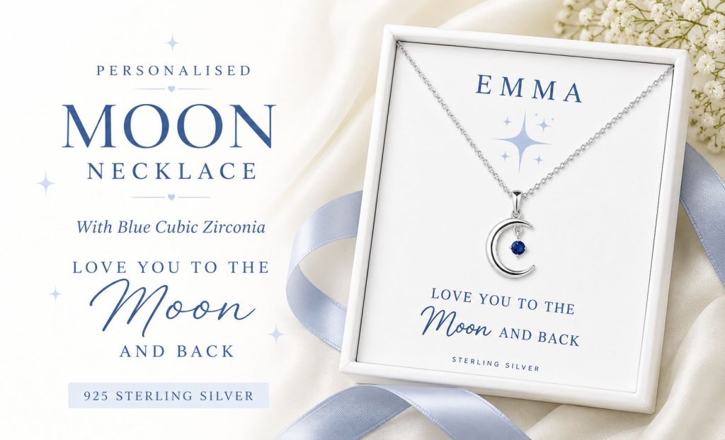 sterling silver moon necklace