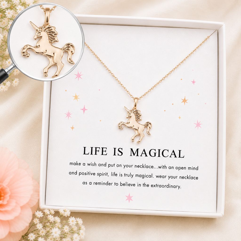 unicorn necklace gift for girls