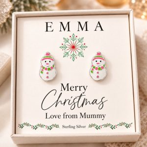 Christmas silver earrings gift for girls