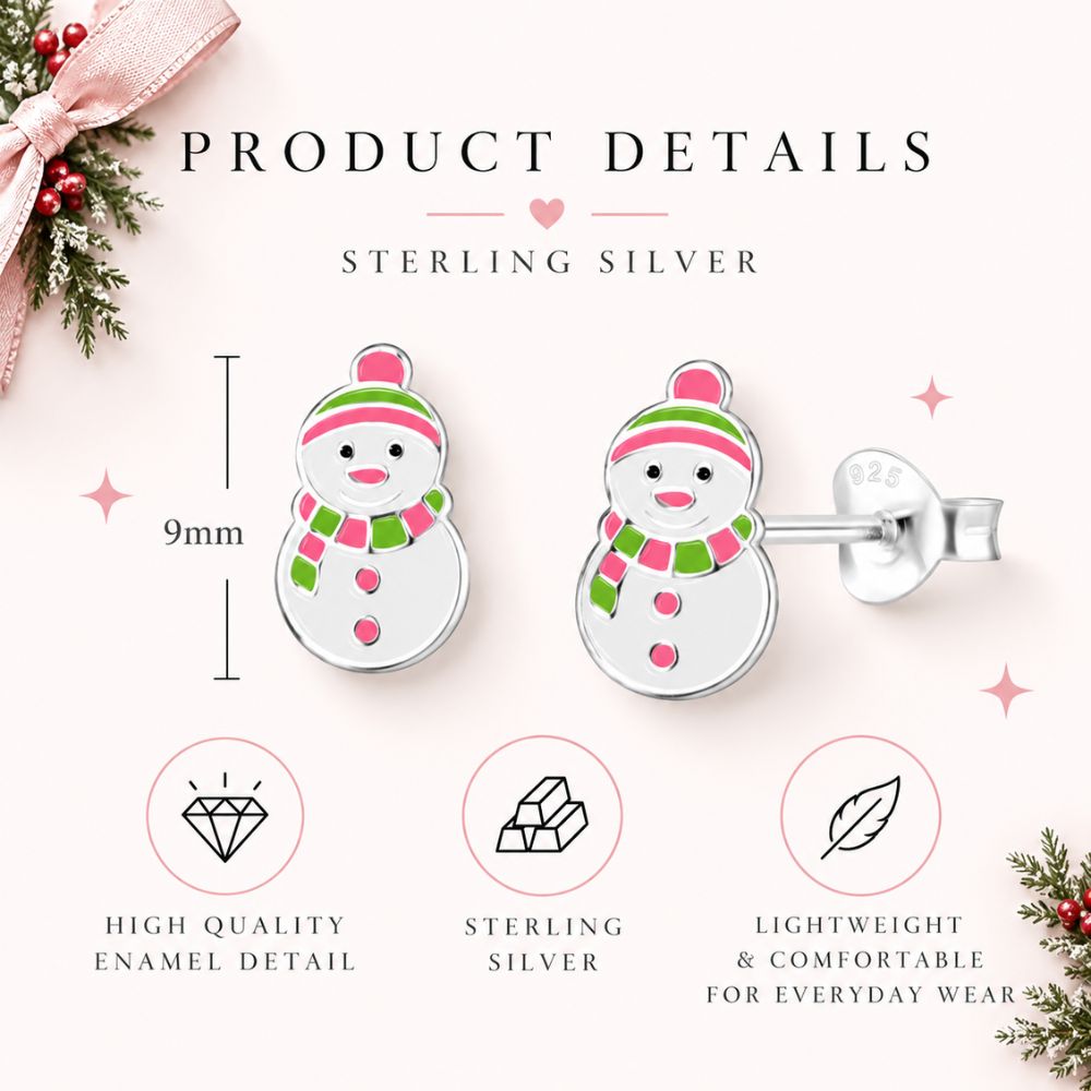 Christmas silver earrings gift for girls