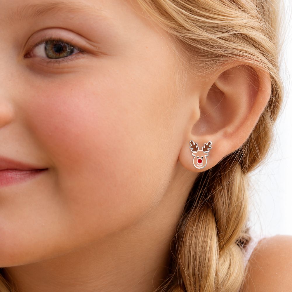 Christmas silver earrings gift for girls