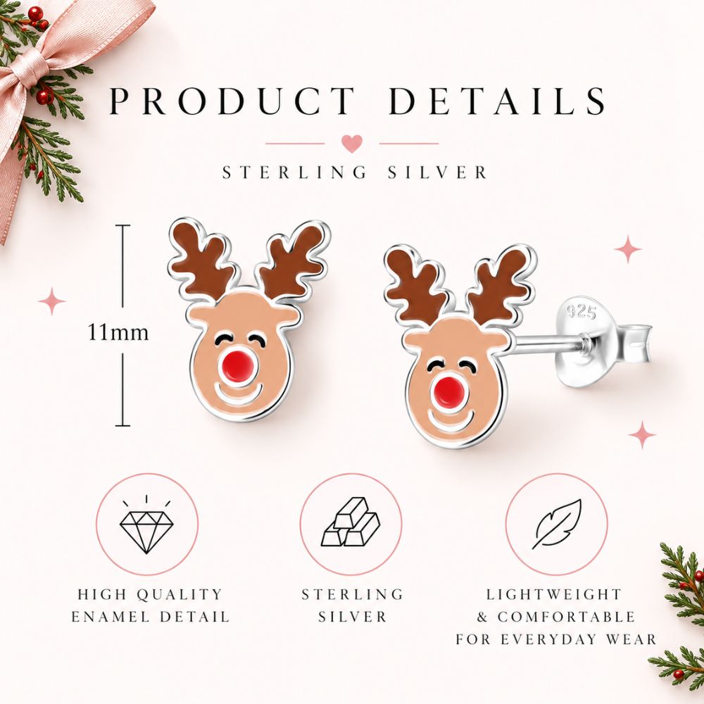 Christmas silver earrings gift for girls