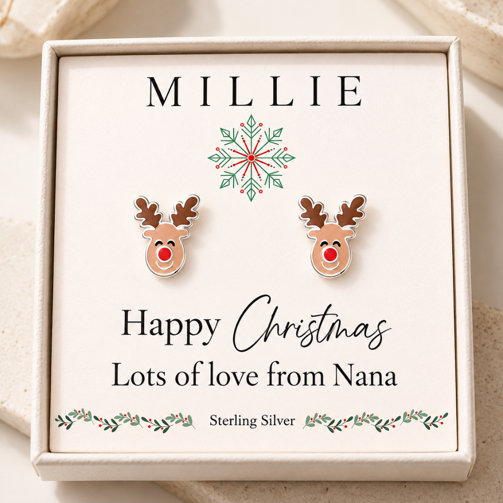 Christmas silver earrings gift for girls